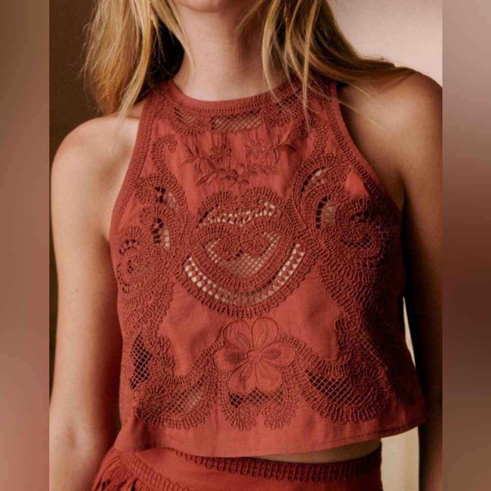 Sezane Uanna Embroidered Top